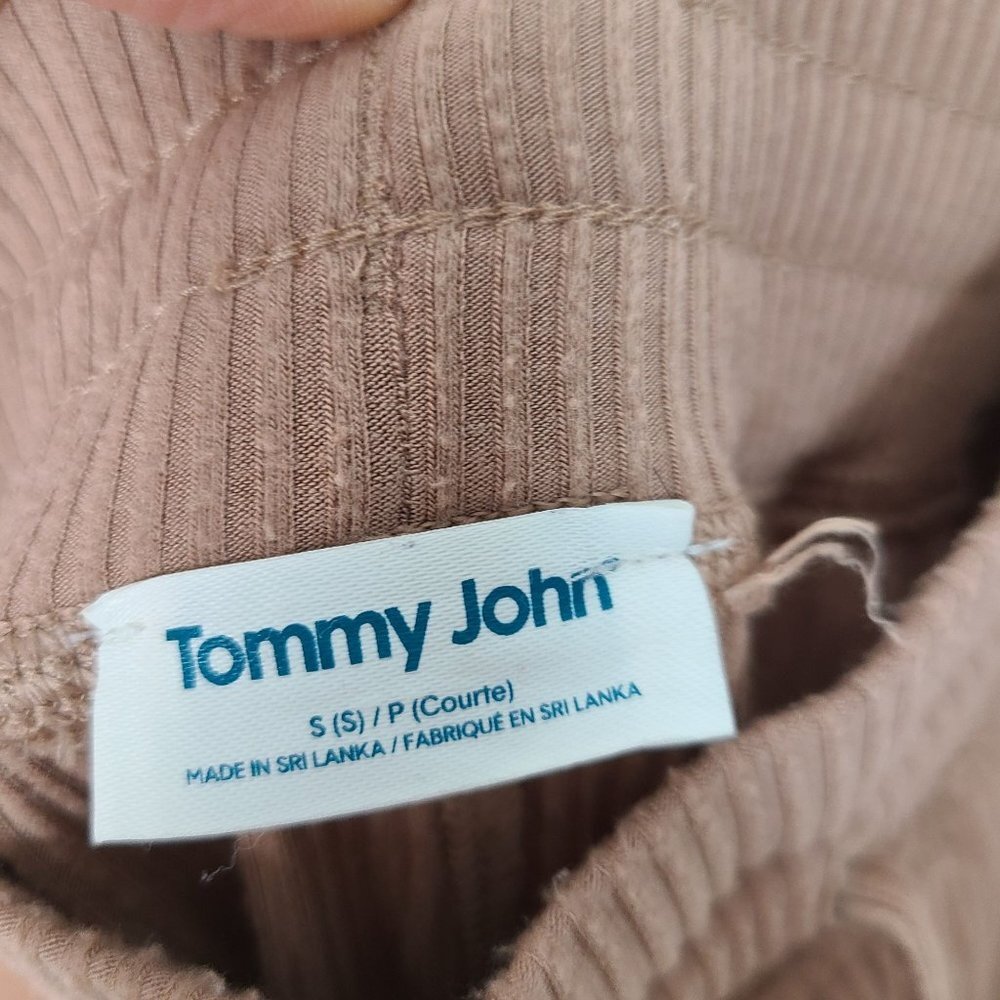 Tommy John Womens S Brown Drawstring Ribbed Zen Joggers Lounge Pants Pockets View 6